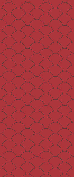 Red Fishscales Tile Acrylic Shower Panel 2440mm x 1220mm (3mm Thick) - CladdTech