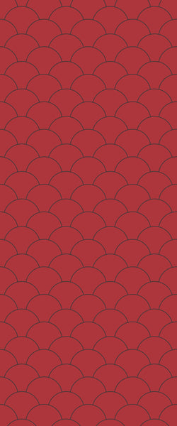 Red Fishscales Tile Acrylic Shower Panel 2440mm x 1220mm (3mm Thick) - CladdTech