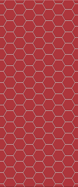 Red Hexagon Tile Acrylic Wall Panel 2440mm x 1220mm (3mm Thick) - CladdTech