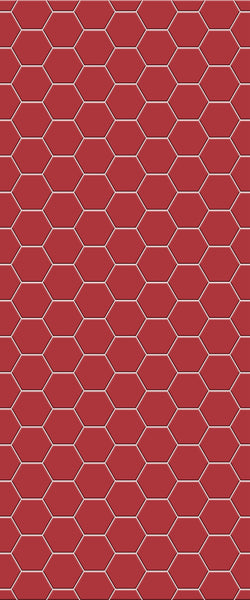 Red Hexagon Tile Acrylic Wall Panel 2440mm x 1220mm (3mm Thick) - CladdTech