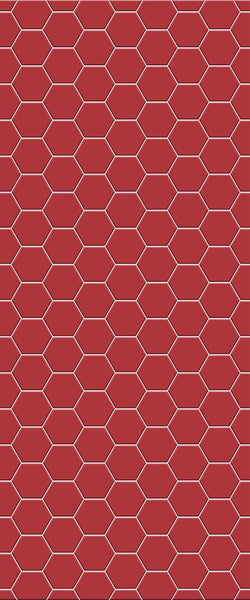 Red Hexagon Tile Acrylic Wall Panel 2440mm x 1220mm (3mm Thick) - CladdTech