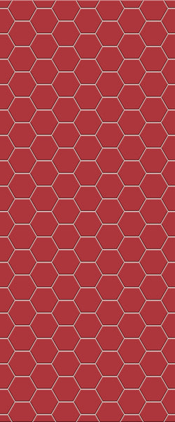 Red Hexagon Tile Acrylic Wall Panel 2440mm x 1220mm (3mm Thick) - CladdTech
