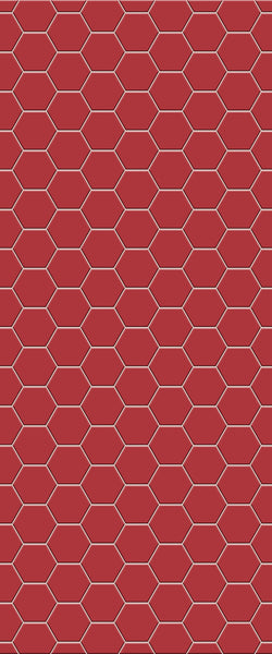 Red Hexagon Tile Acrylic Wall Panel 2440mm x 1220mm (3mm Thick) - CladdTech