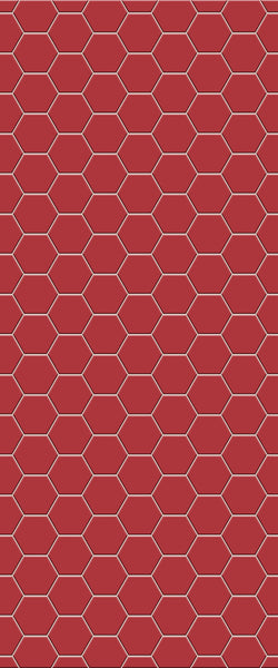 Red Hexagon Tile Acrylic Wall Panel 2440mm x 1220mm (3mm Thick) - CladdTech