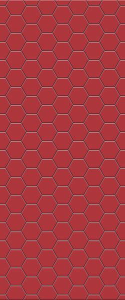 Red Hexagon Tile Acrylic Wall Panel 2440mm x 1220mm (3mm Thick) - CladdTech