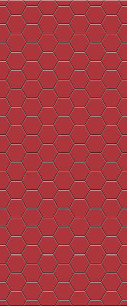 Red Hexagon Tile Acrylic Wall Panel 2440mm x 1220mm (3mm Thick) - CladdTech