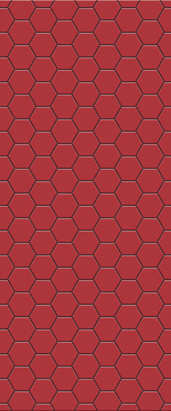 Red Hexagon Tile Acrylic Wall Panel 2440mm x 1220mm (3mm Thick) - CladdTech