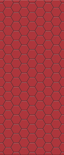 Red Hexagon Tile Acrylic Wall Panel 2440mm x 1220mm (3mm Thick) - CladdTech