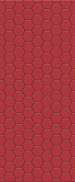 Red Hexagon Tile Acrylic Wall Panel 2440mm x 1220mm (3mm Thick) - CladdTech