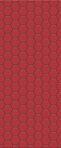 Red Hexagon Tile Acrylic Wall Panel 2440mm x 1220mm (3mm Thick) - CladdTech