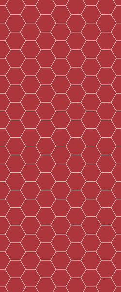 Red Hexagon Tile Acrylic Wall Panel 2440mm x 1220mm (3mm Thick) - CladdTech