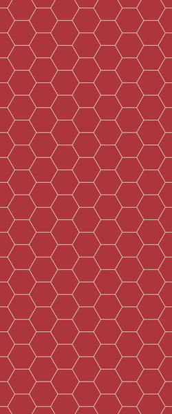 Red Hexagon Tile Acrylic Wall Panel 2440mm x 1220mm (3mm Thick) - CladdTech