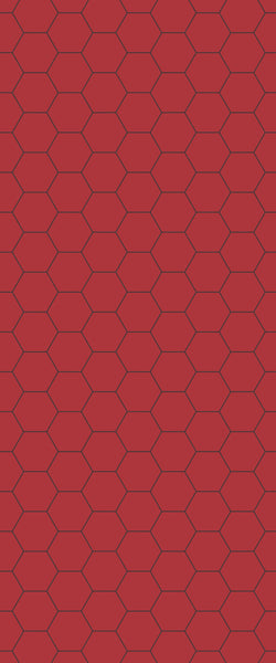 Red Hexagon Tile Acrylic Wall Panel 2440mm x 1220mm (3mm Thick) - CladdTech