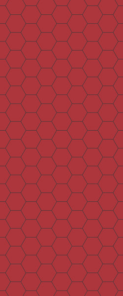 Red Hexagon Tile Acrylic Wall Panel 2440mm x 1220mm (3mm Thick) - CladdTech