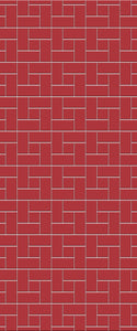 Red Windmill Tile Acrylic Shower Panel 2440mm x 1220mm ( 3mm Thick) - CladdTech