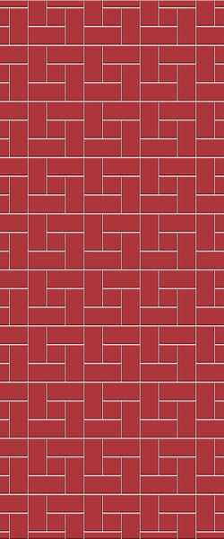 Red Windmill Tile Acrylic Shower Panel 2440mm x 1220mm ( 3mm Thick) - CladdTech