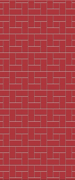 Red Windmill Tile Acrylic Shower Panel 2440mm x 1220mm ( 3mm Thick) - CladdTech