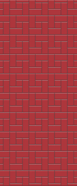 Red Windmill Tile Acrylic Shower Panel 2440mm x 1220mm ( 3mm Thick) - CladdTech
