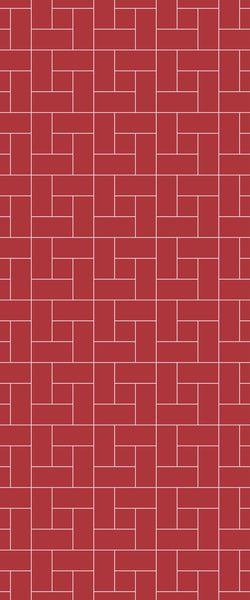 Red Windmill Tile Acrylic Shower Panel 2440mm x 1220mm ( 3mm Thick) - CladdTech