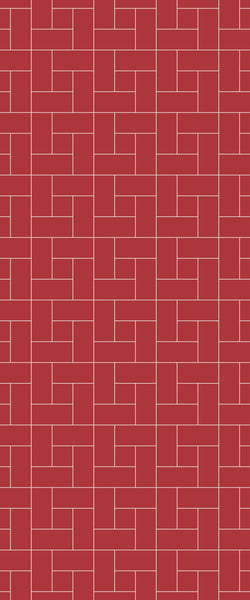 Red Windmill Tile Acrylic Shower Panel 2440mm x 1220mm ( 3mm Thick) - CladdTech