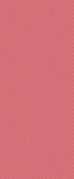 Red Single Herringbone Tile Acrylic Shower Panel 2440mm x 1220mm ( 3mm Thick) - CladdTech