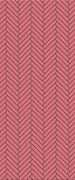 Red Double Herringbone Tile Acrylic Shower Panel 2440mm x 1220mm ( 3mm Thick) - CladdTech