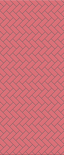Red Diagonal Herringbone Tile Acrylic Shower Panel 2440mm x 1220mm ( 3mm Thick) - CladdTech