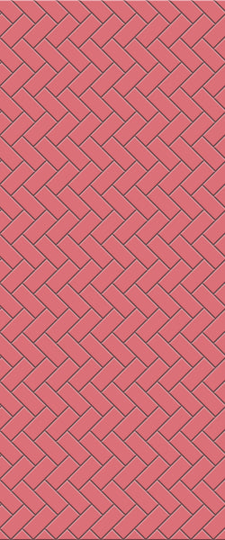 Red Diagonal Herringbone Tile Acrylic Shower Panel 2440mm x 1220mm ( 3mm Thick) - CladdTech