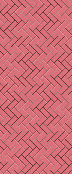 Red Diagonal Herringbone Tile Acrylic Shower Panel 2440mm x 1220mm ( 3mm Thick) - CladdTech
