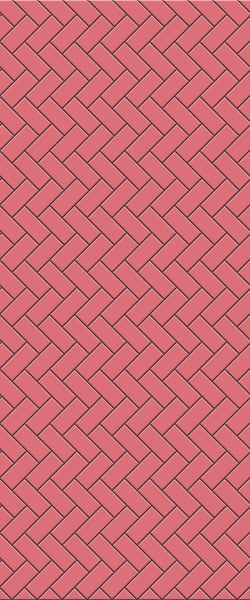 Red Diagonal Herringbone Tile Acrylic Shower Panel 2440mm x 1220mm ( 3mm Thick) - CladdTech