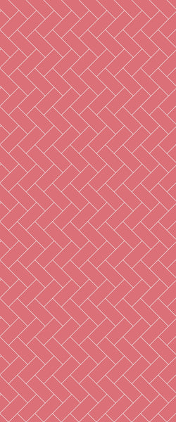 Red Diagonal Herringbone Tile Acrylic Shower Panel 2440mm x 1220mm ( 3mm Thick) - CladdTech