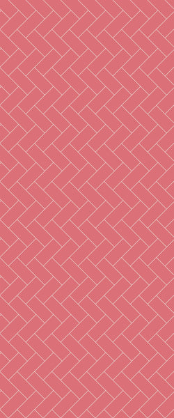 Red Diagonal Herringbone Tile Acrylic Shower Panel 2440mm x 1220mm ( 3mm Thick) - CladdTech