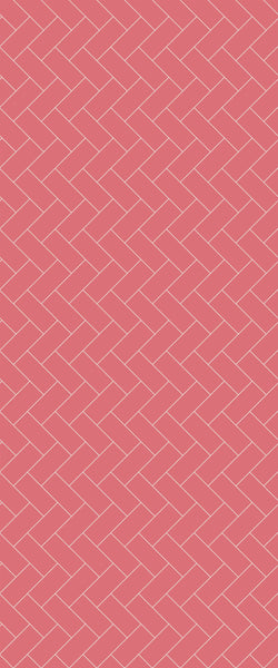 Red Diagonal Herringbone Tile Acrylic Shower Panel 2440mm x 1220mm ( 3mm Thick) - CladdTech