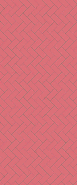 Red Diagonal Herringbone Tile Acrylic Shower Panel 2440mm x 1220mm ( 3mm Thick) - CladdTech