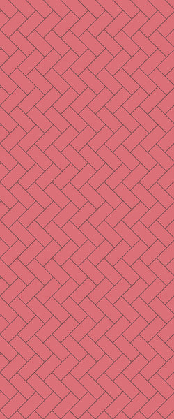 Red Diagonal Herringbone Tile Acrylic Shower Panel 2440mm x 1220mm ( 3mm Thick) - CladdTech