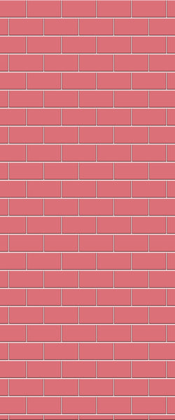 Red Subway Tile Acrylic Shower Panel 2440mm x 1220mm ( 3mm Thick) - CladdTech