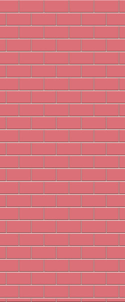 Red Subway Tile Acrylic Shower Panel 2440mm x 1220mm ( 3mm Thick) - CladdTech