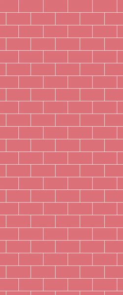 Red Subway Tile Acrylic Shower Panel 2440mm x 1220mm ( 3mm Thick) - CladdTech