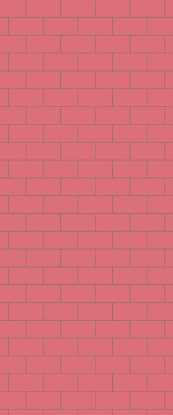 Red Subway Tile Acrylic Shower Panel 2440mm x 1220mm ( 3mm Thick) - CladdTech