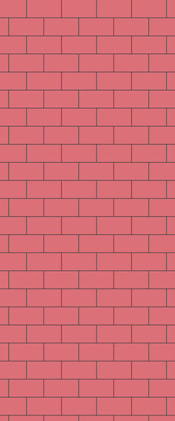 Red Subway Tile Acrylic Shower Panel 2440mm x 1220mm ( 3mm Thick) - CladdTech