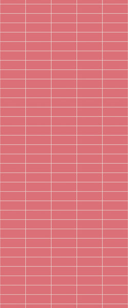 Red Horizontal Block Tile Acrylic Shower Panel 2440mm x 1220mm ( 3mm Thick) - CladdTech