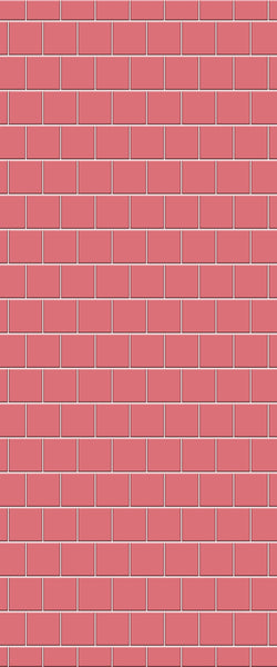 Red Large Square's Tile Acrylic Shower Wall Panel 2440mm x 1220mm ( 3mm Thick) - CladdTech