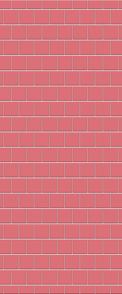 Red Large Square's Tile Acrylic Shower Wall Panel 2440mm x 1220mm ( 3mm Thick) - CladdTech