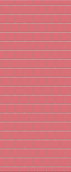 Red Large Square's Tile Acrylic Shower Wall Panel 2440mm x 1220mm ( 3mm Thick) - CladdTech