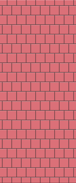 Red Large Square's Tile Acrylic Shower Wall Panel 2440mm x 1220mm ( 3mm Thick) - CladdTech