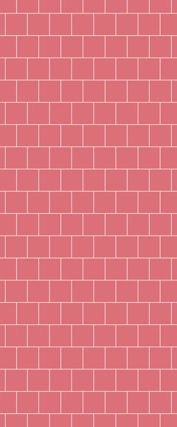 Red Large Square's Tile Acrylic Shower Wall Panel 2440mm x 1220mm ( 3mm Thick) - CladdTech
