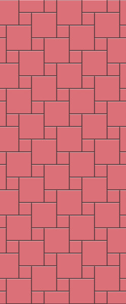 Red Pin Wheel Tile Acrylic Shower Wall Panel 2440mm x 1220mm ( 3mm Thick) - CladdTech