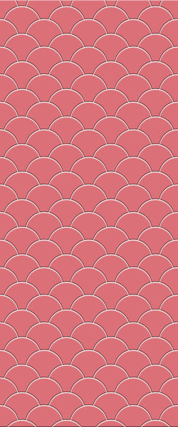 Red Fishscales Tile Acrylic Shower Panel 2440mm x 1220mm (3mm Thick) - CladdTech