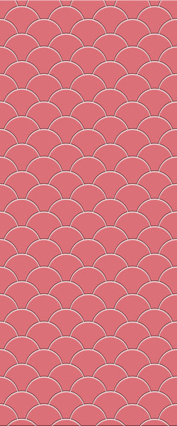 Red Fishscales Tile Acrylic Shower Panel 2440mm x 1220mm (3mm Thick) - CladdTech