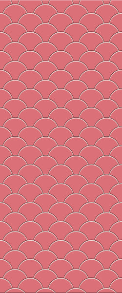 Red Fishscales Tile Acrylic Shower Panel 2440mm x 1220mm (3mm Thick) - CladdTech